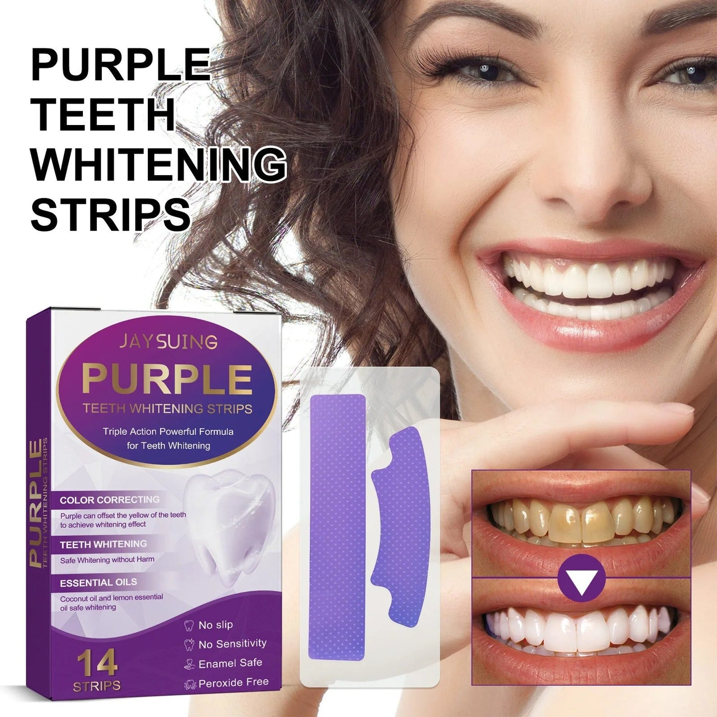 Whitening Strips by PURPLE™ + FREE Mineral Powder