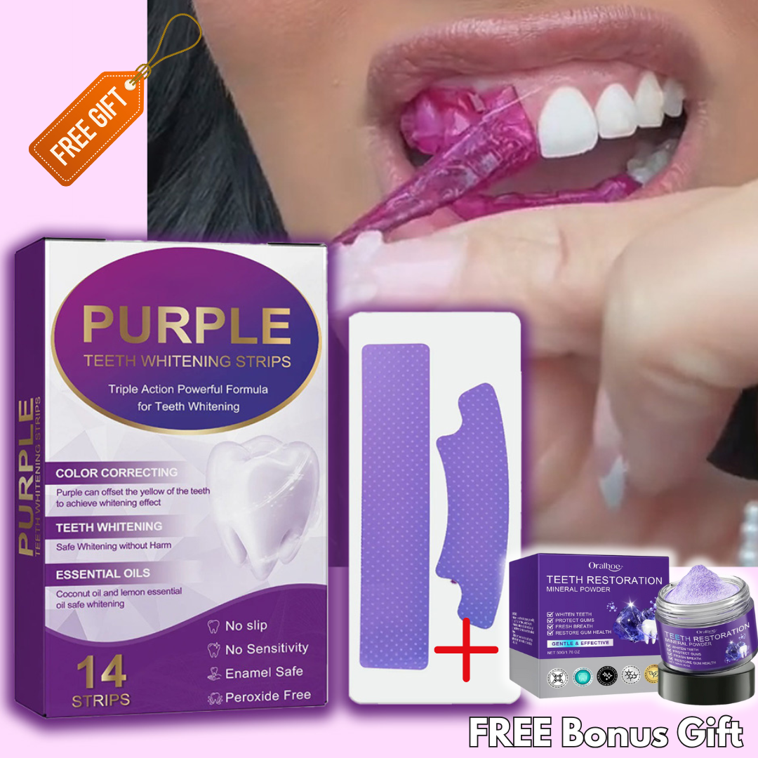 Whitening Strips by PURPLE™ + FREE Mineral Powder