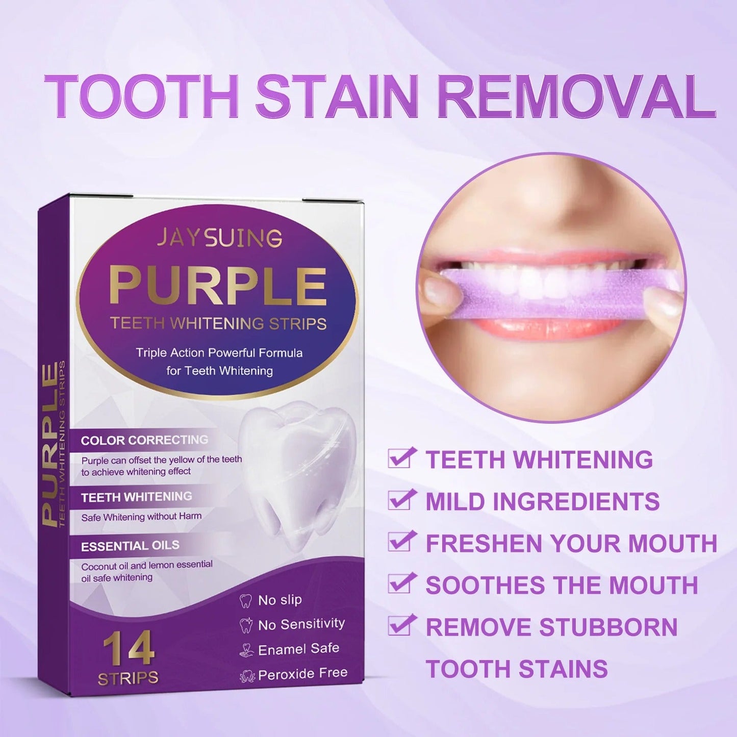 Whitening Strips by PURPLE™ + FREE Mineral Powder